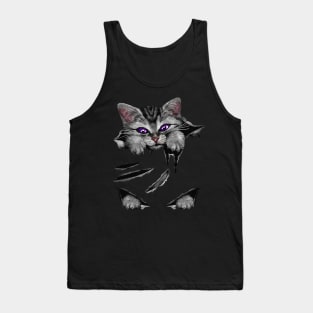 Cute Cat With Purple Eyes Tank Top